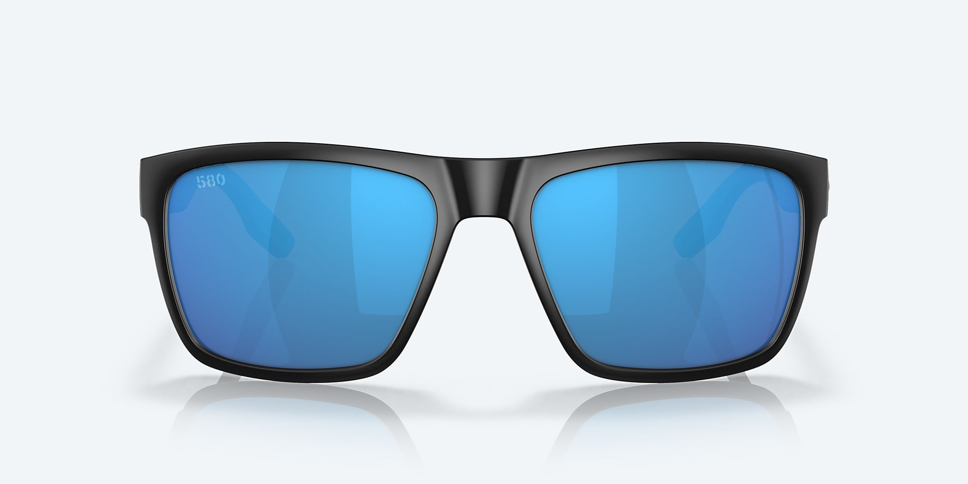 [Blue Mirror Polarized Glass Lenses, Matte Black Frame]