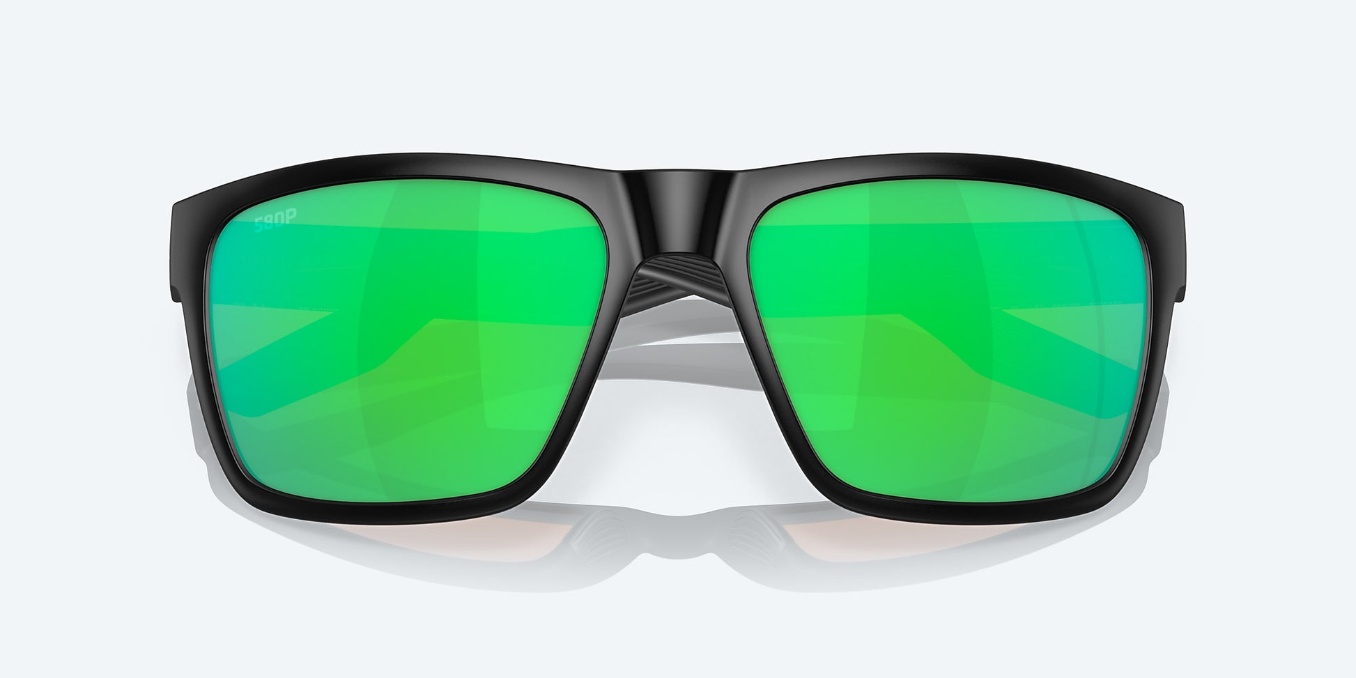 [Green Mirror Polarized Polycarbonate Lenses, Matte Black Frame]