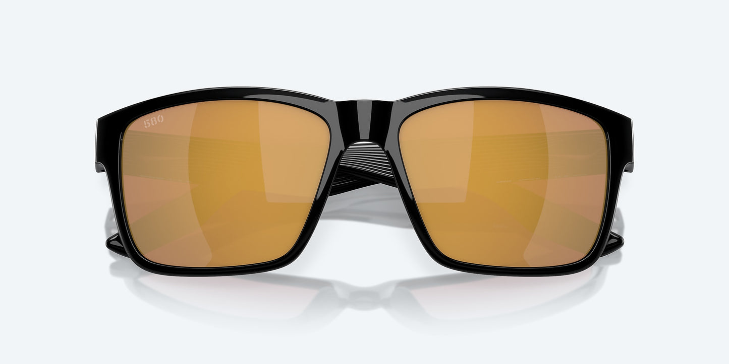 [Gold Mirror Polarized Glass Lenses, Black Frame]