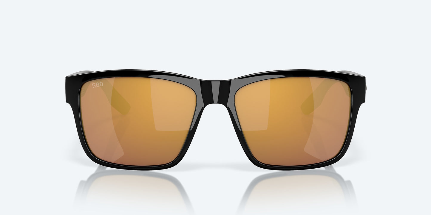 [Gold Mirror Polarized Glass Lenses, Black Frame]