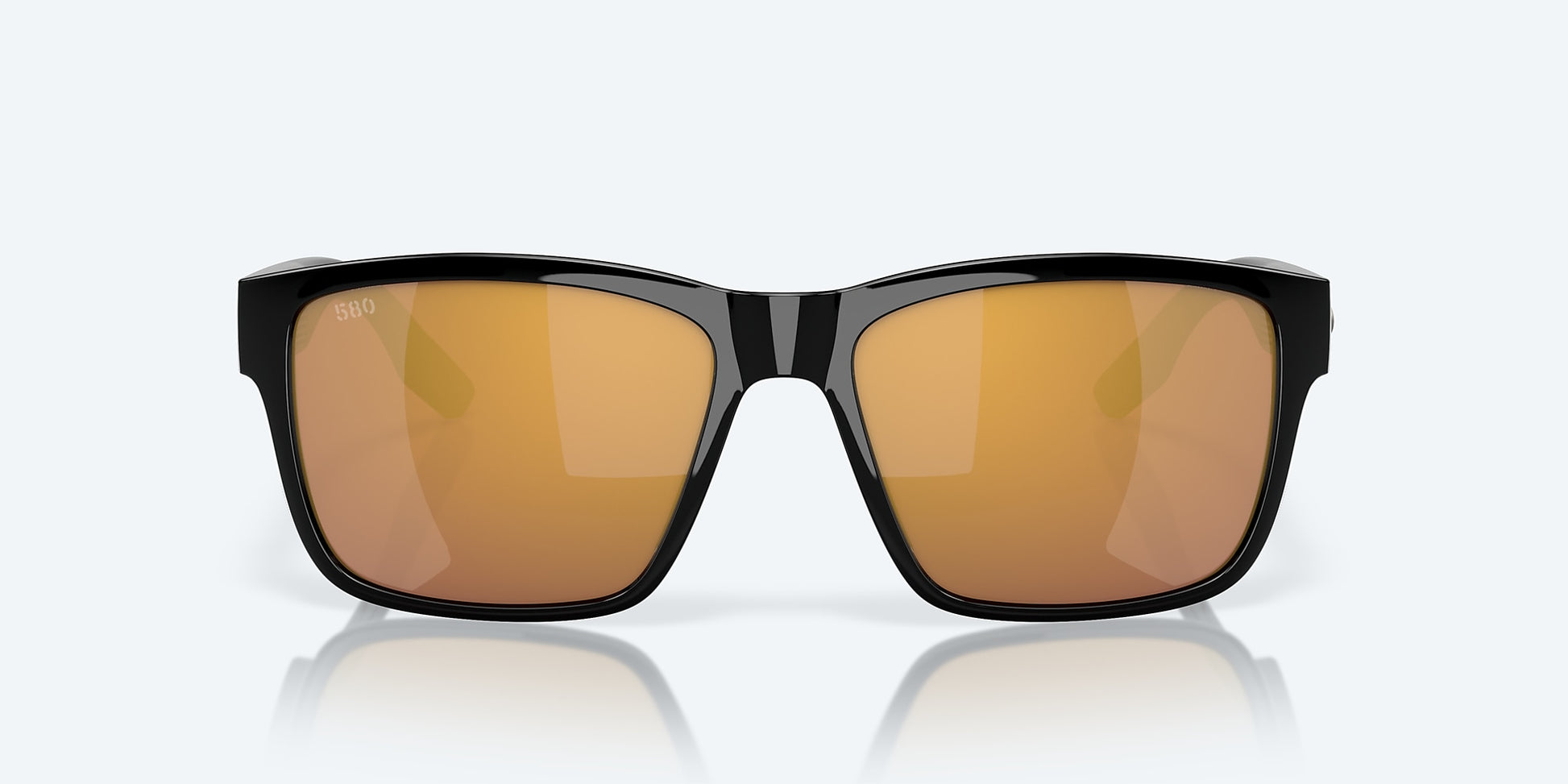 [Gold Mirror Polarized Glass Lenses, Black Frame]