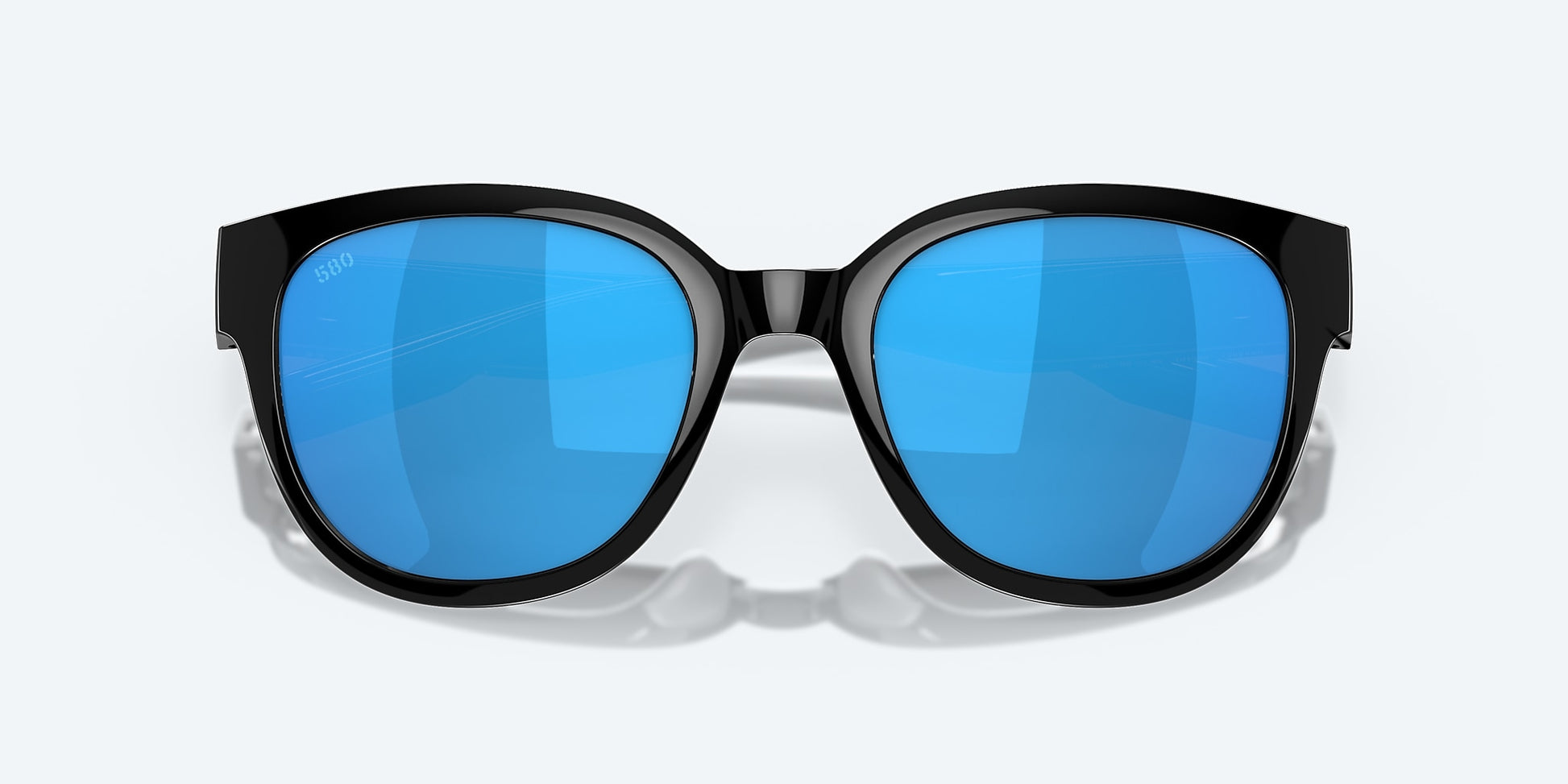 [Blue Mirror Polarized Glass Lenses, Black Frame]