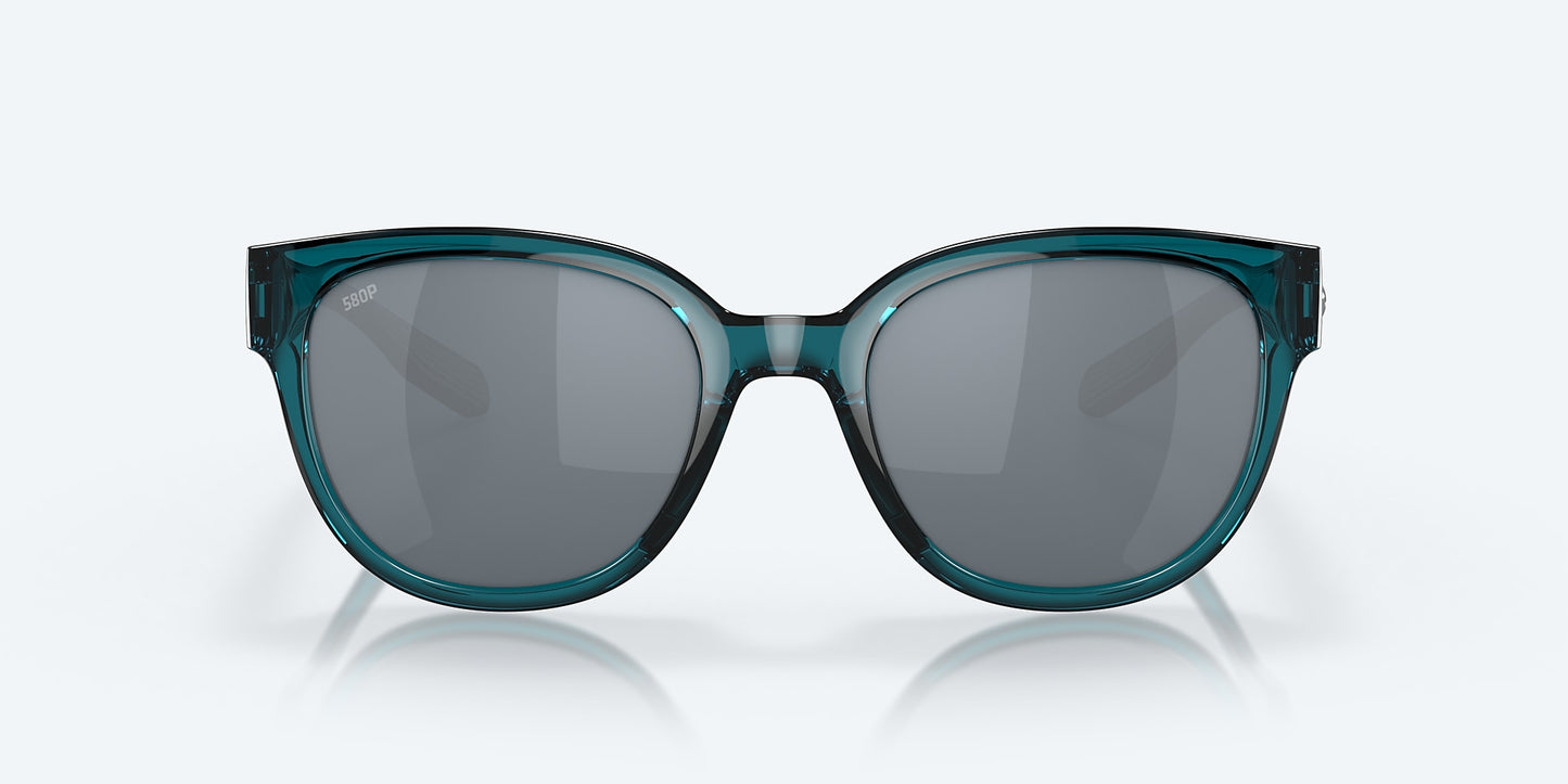 [Gray Silver Mirror Polarized Polycarbonate Lenses, Teal Frame]