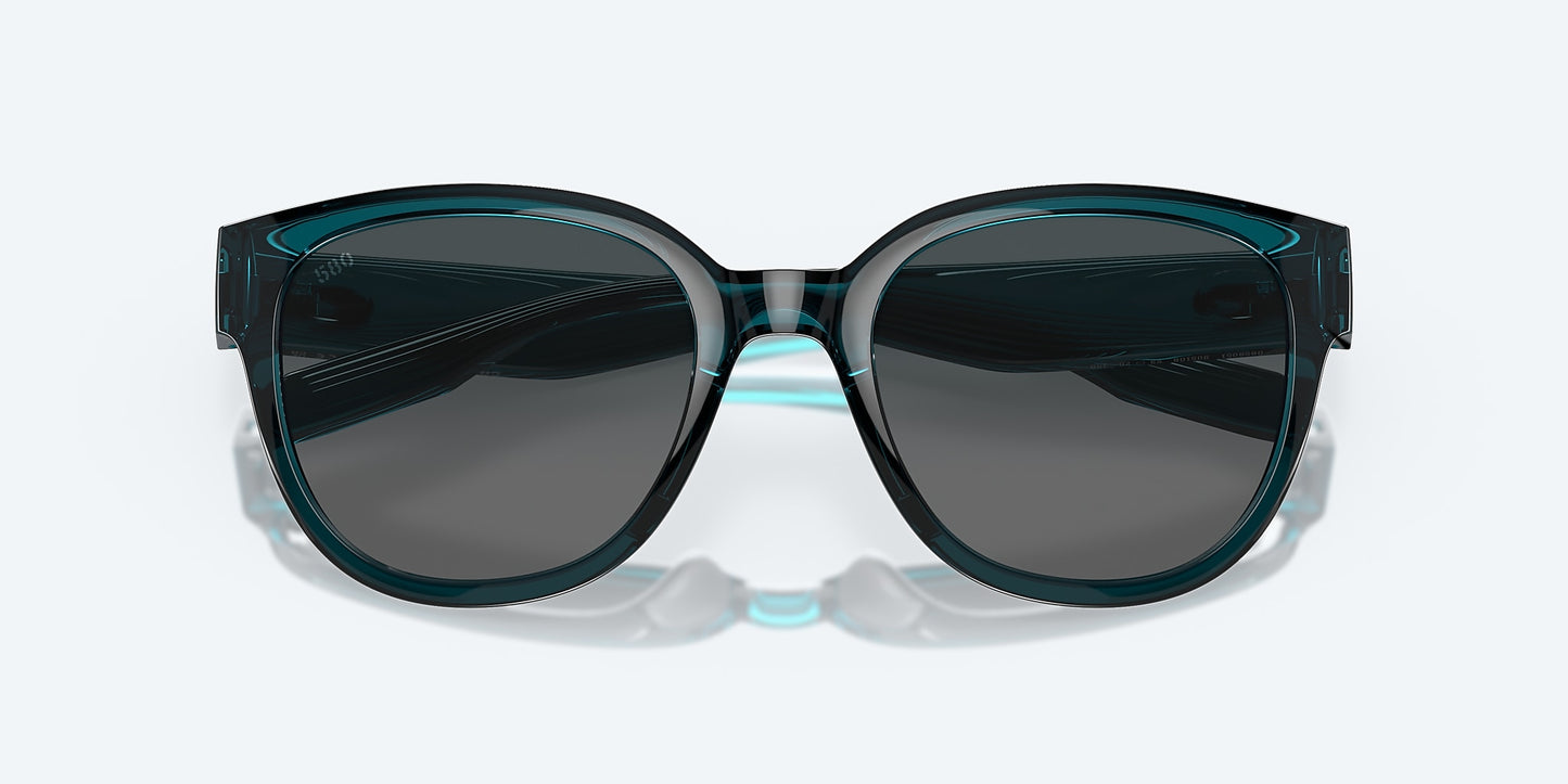 [Gray Gradient Polarized Glass Lenses, Teal Frame]
