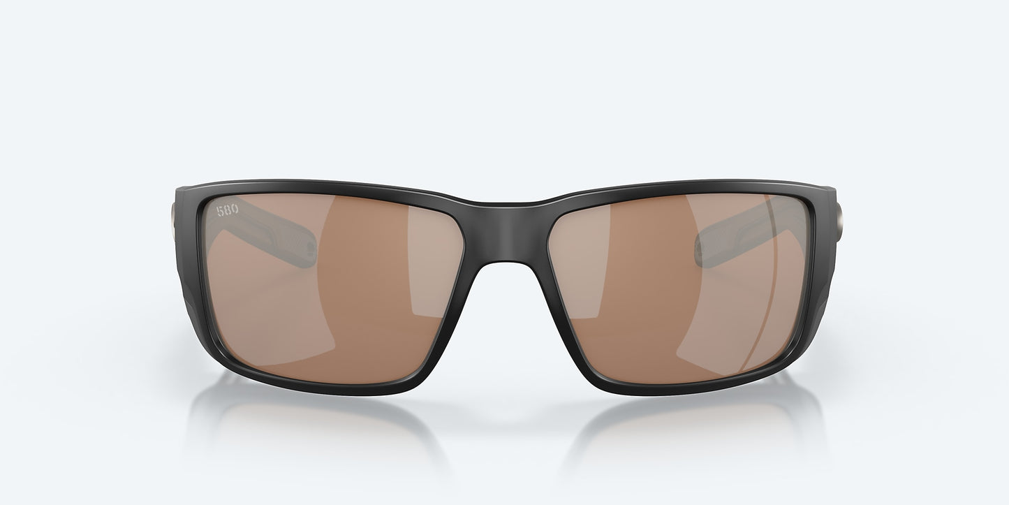 [Copper Silver Mirror Polarized Glass Lenses, Matte Black Frame]