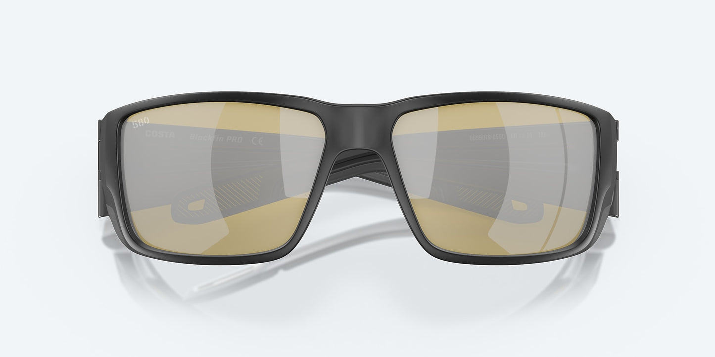 [Sunrise Silver Mirror Polarized Glass Lenses, Matte Black Frame]