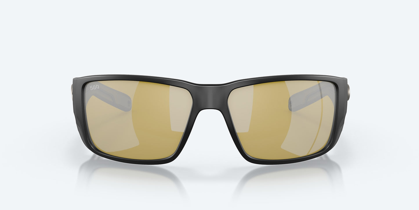 [Sunrise Silver Mirror Polarized Glass Lenses, Matte Black Frame]