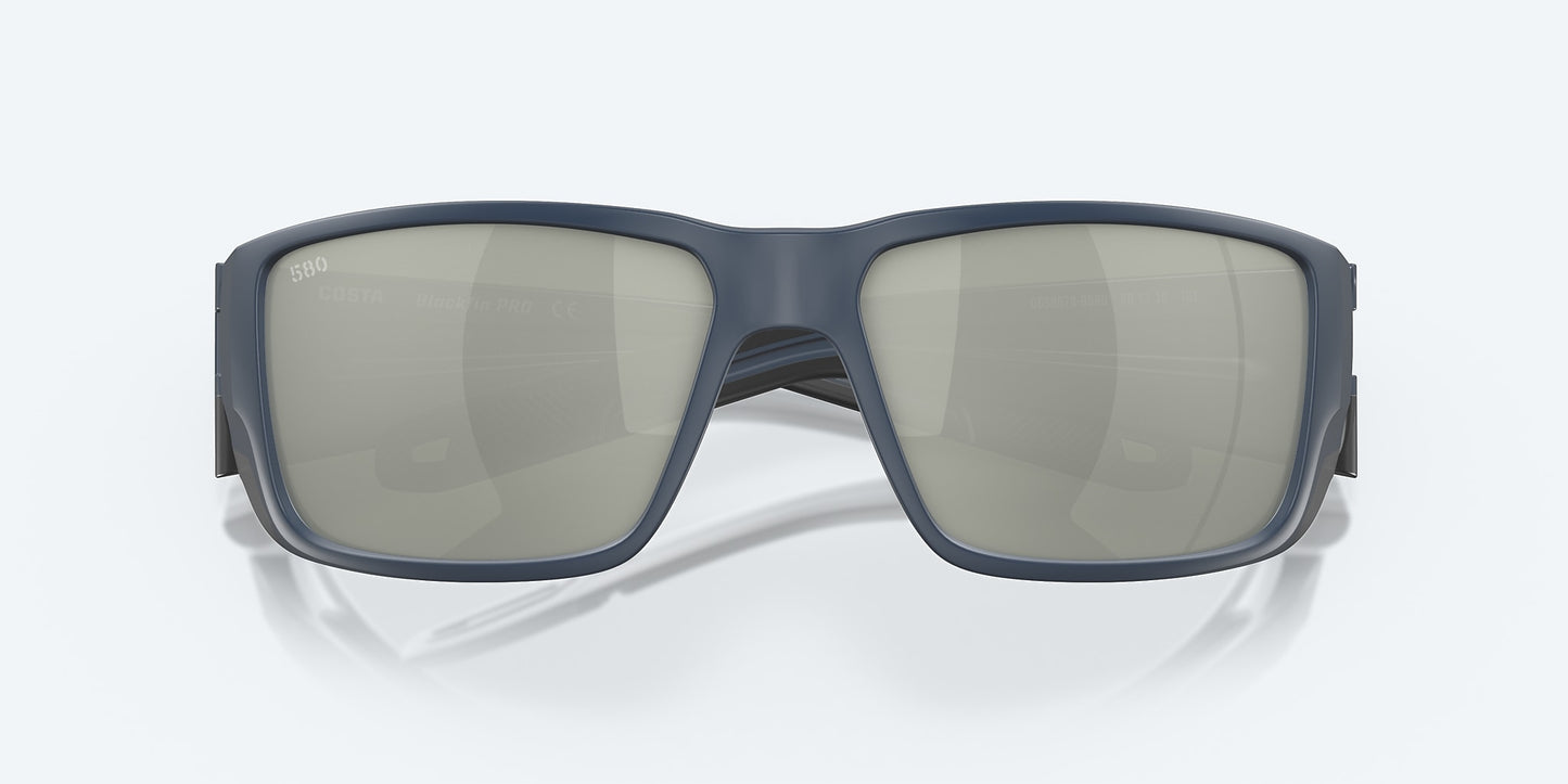 [Gray Silver Mirror Polarized Glass Lenses, Midnight Blue Frame]