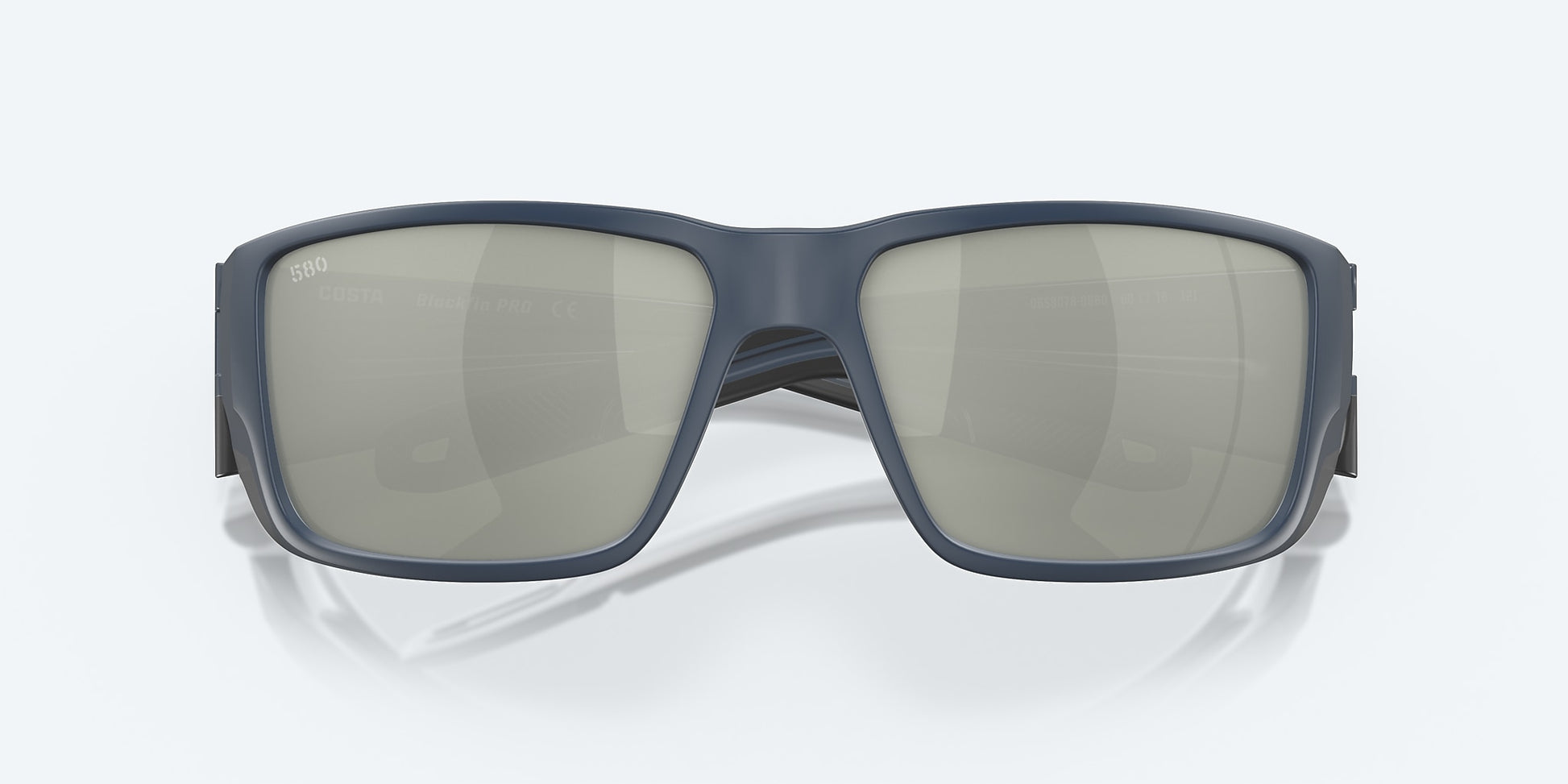 [Gray Silver Mirror Polarized Glass Lenses, Midnight Blue Frame]