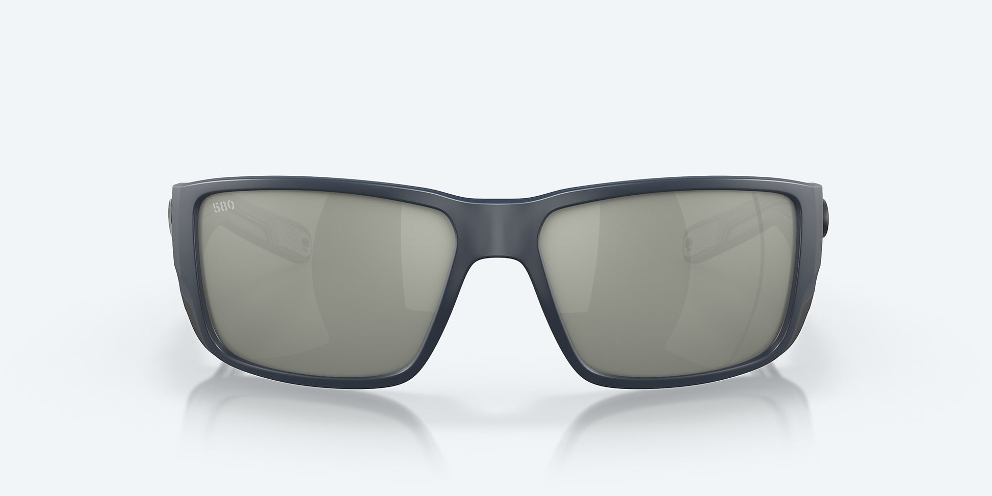 [Gray Silver Mirror Polarized Glass Lenses, Midnight Blue Frame]