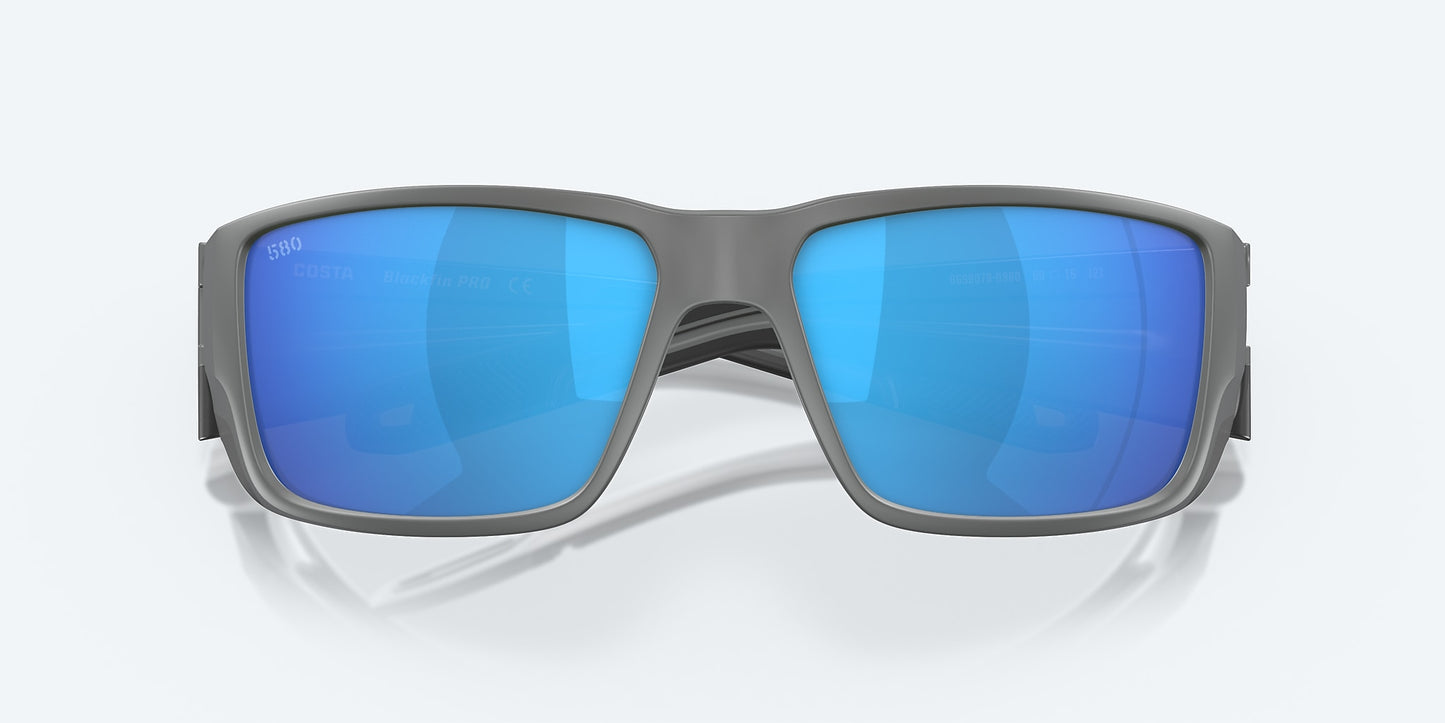 [Blue Mirror Polarized Glass Lenses, Matte Gray Frame]