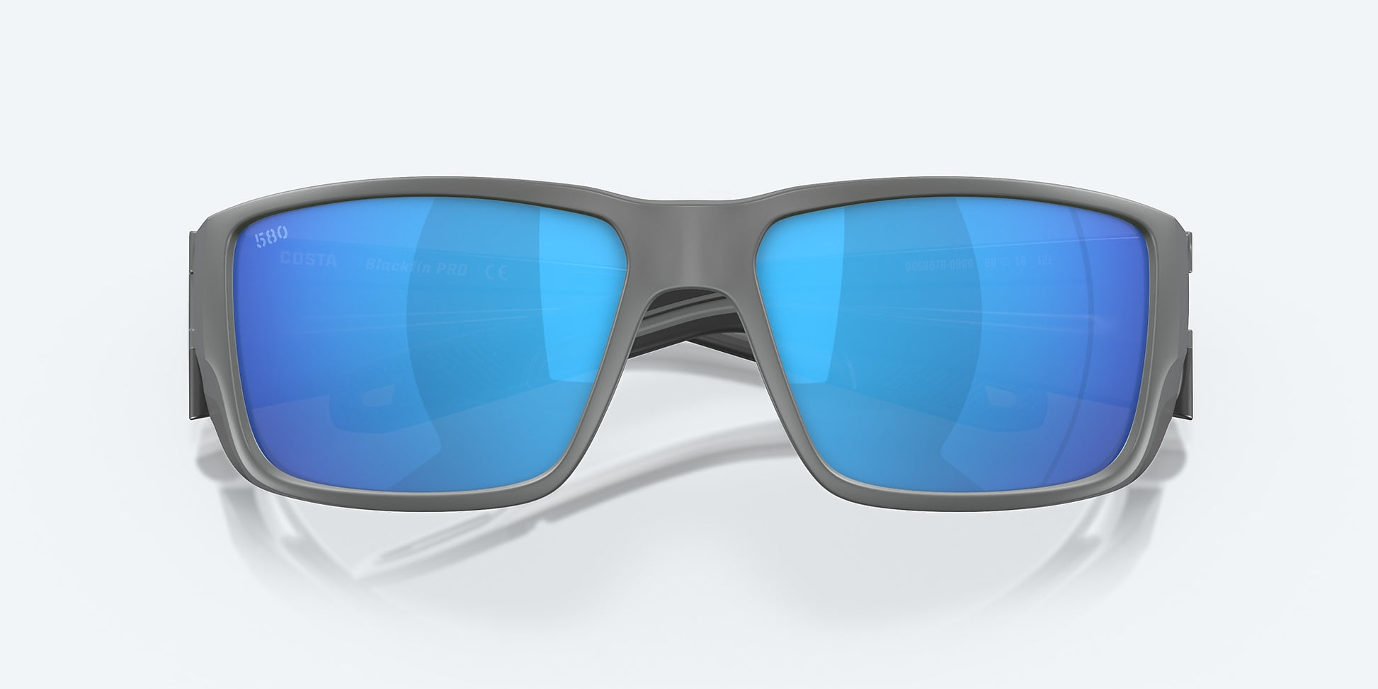 [Blue Mirror Polarized Glass Lenses, Matte Gray Frame]