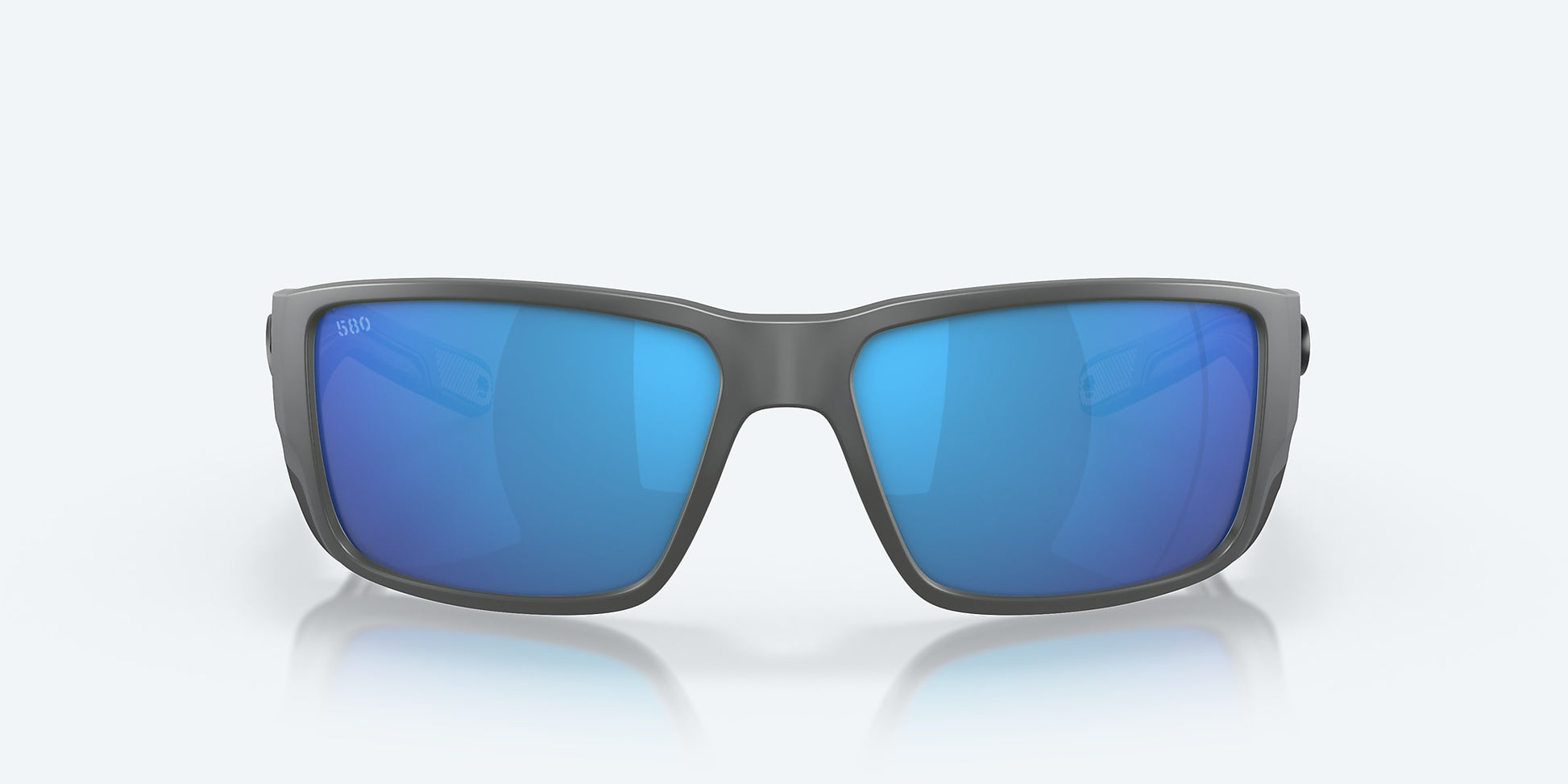 [Blue Mirror Polarized Glass Lenses, Matte Gray Frame]