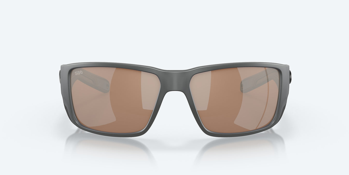 [Copper Silver Mirror Polarized Glass Lenses, Matte Gray Frame]