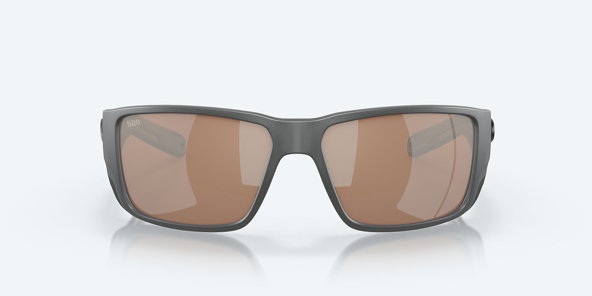 [Copper Silver Mirror Polarized Glass Lenses, Matte Gray Frame]