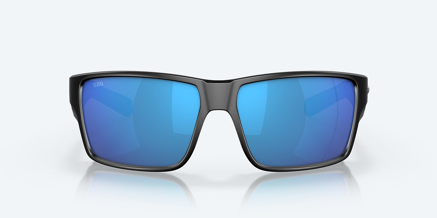 [Blue Mirror Polarized Glass Lenses, Matte Black Frame]