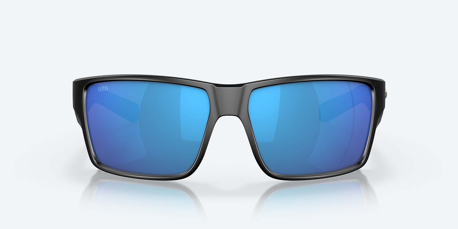 [Blue Mirror Polarized Glass Lenses, Matte Black Frame]