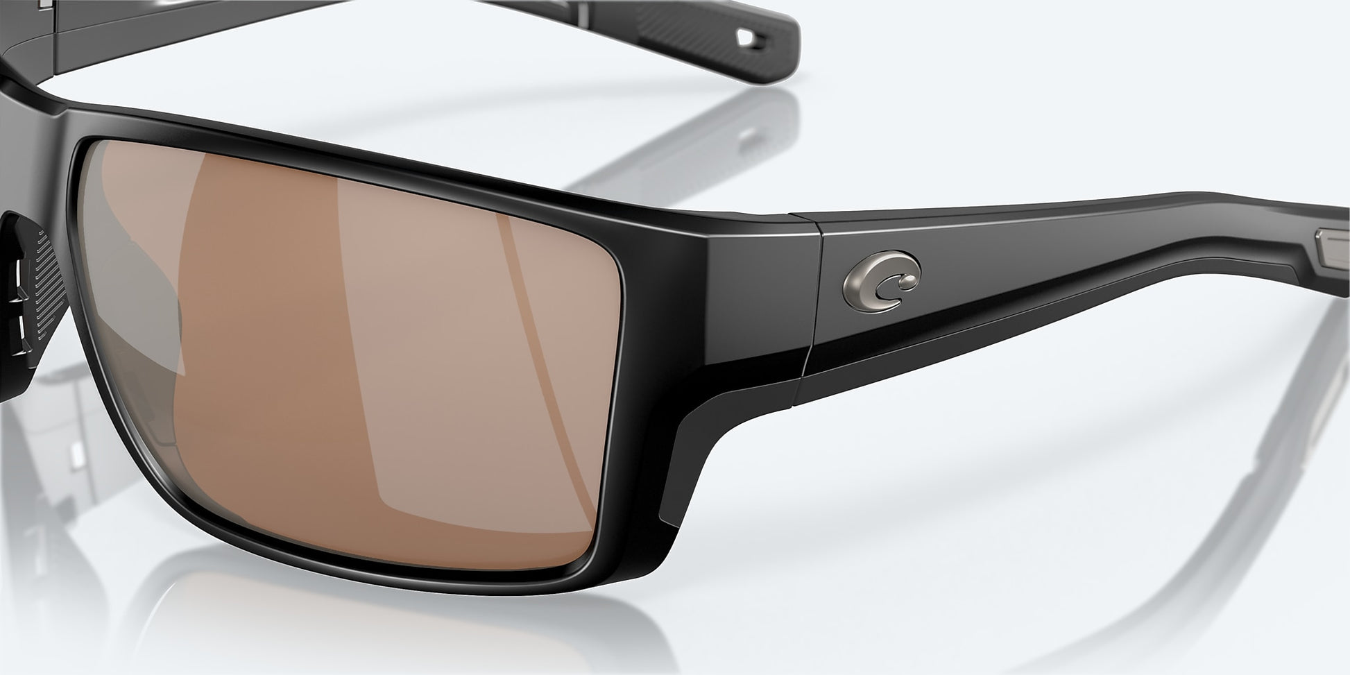 [Copper Silver Mirror Polarized Glass Lenses, Matte Black Frame]