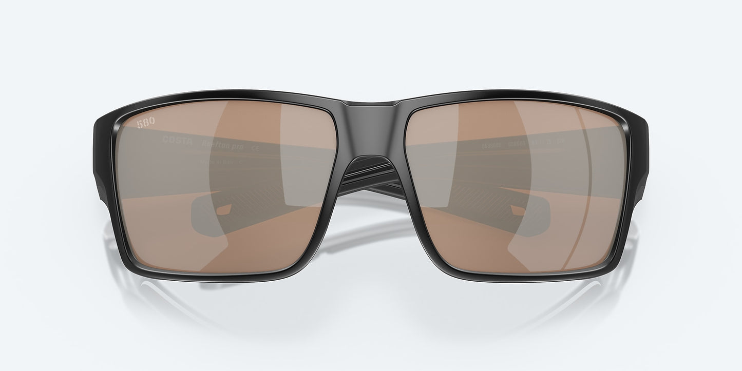 [Copper Silver Mirror Polarized Glass Lenses, Matte Black Frame]