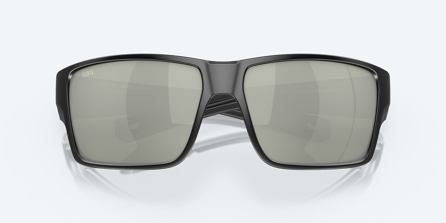 [Gray Silver Mirror Polarized Glass Lenses, Matte Black Frame]