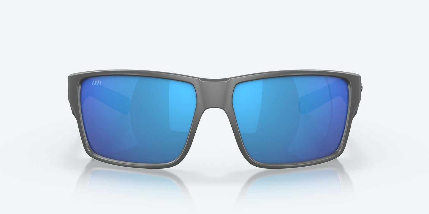 [Blue Mirror Polarized Glass Lenses, Matte Gray Frame]