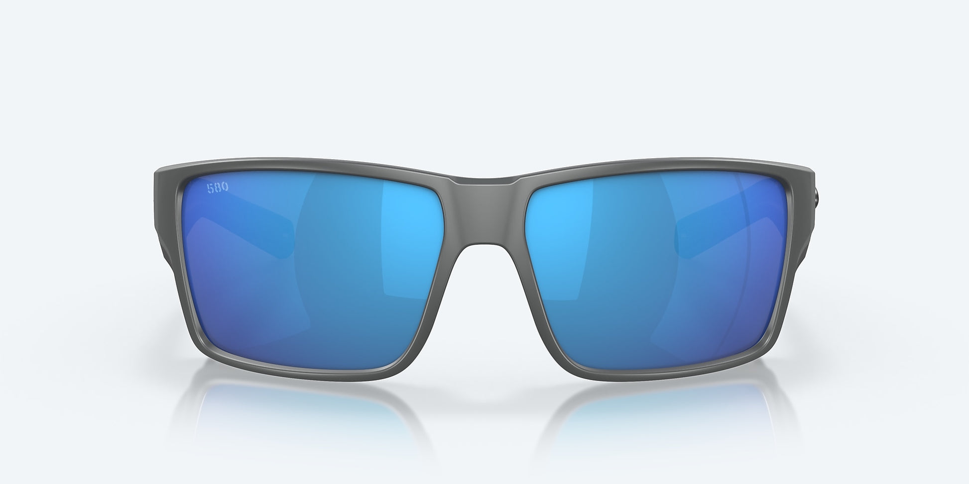 [Blue Mirror Polarized Glass Lenses, Matte Gray Frame]