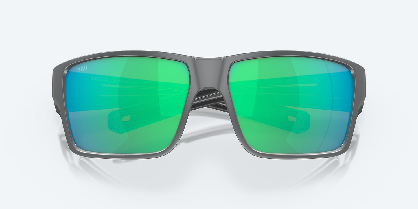 [Green Mirror Polarized Glass Lenses, Matte Gray Frame]