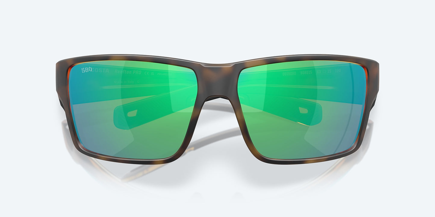 [Green Mirror Polarized Glass Lenses, Matte Tortoise Frame]