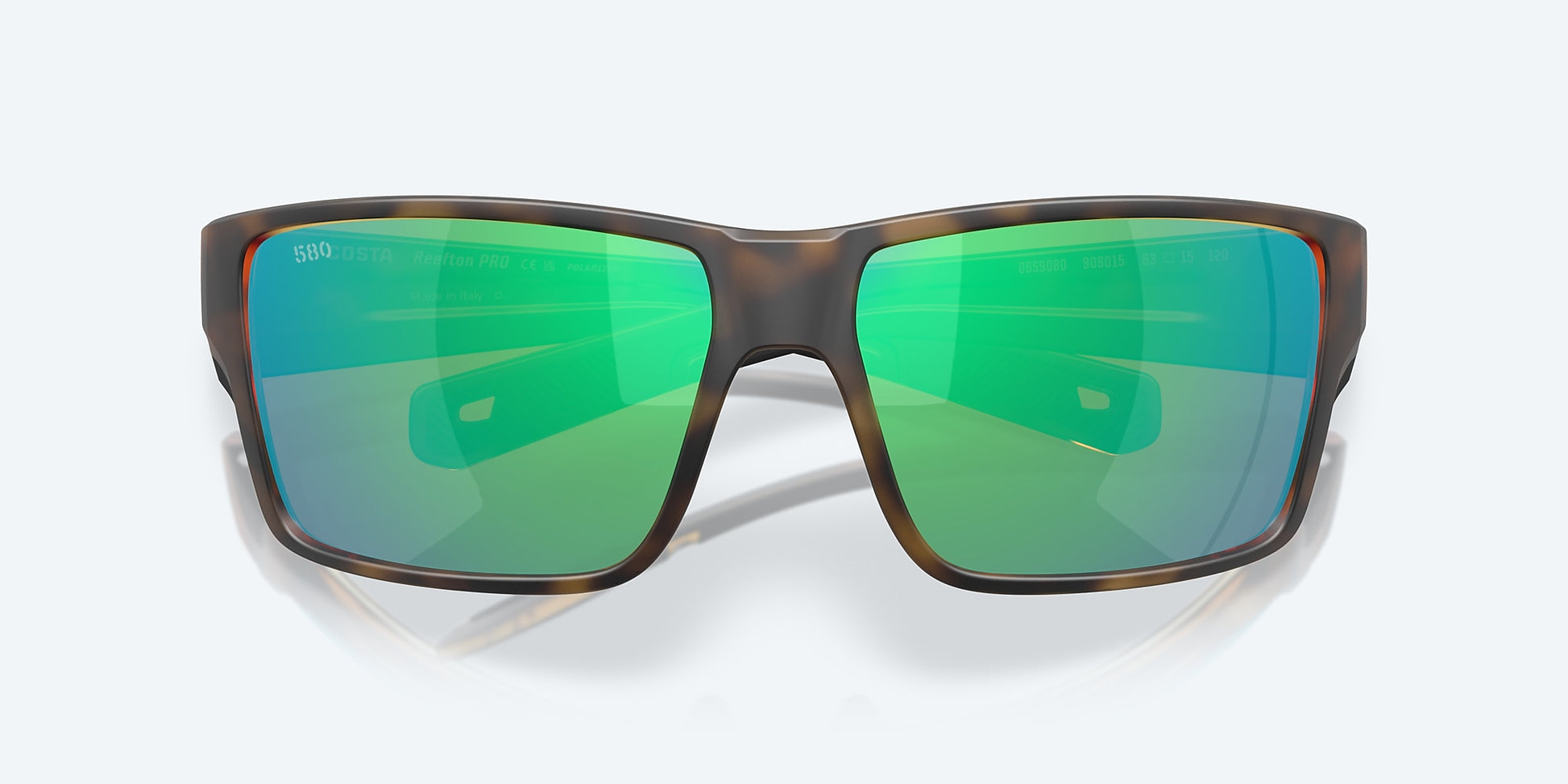 [Green Mirror Polarized Glass Lenses, Matte Tortoise Frame]