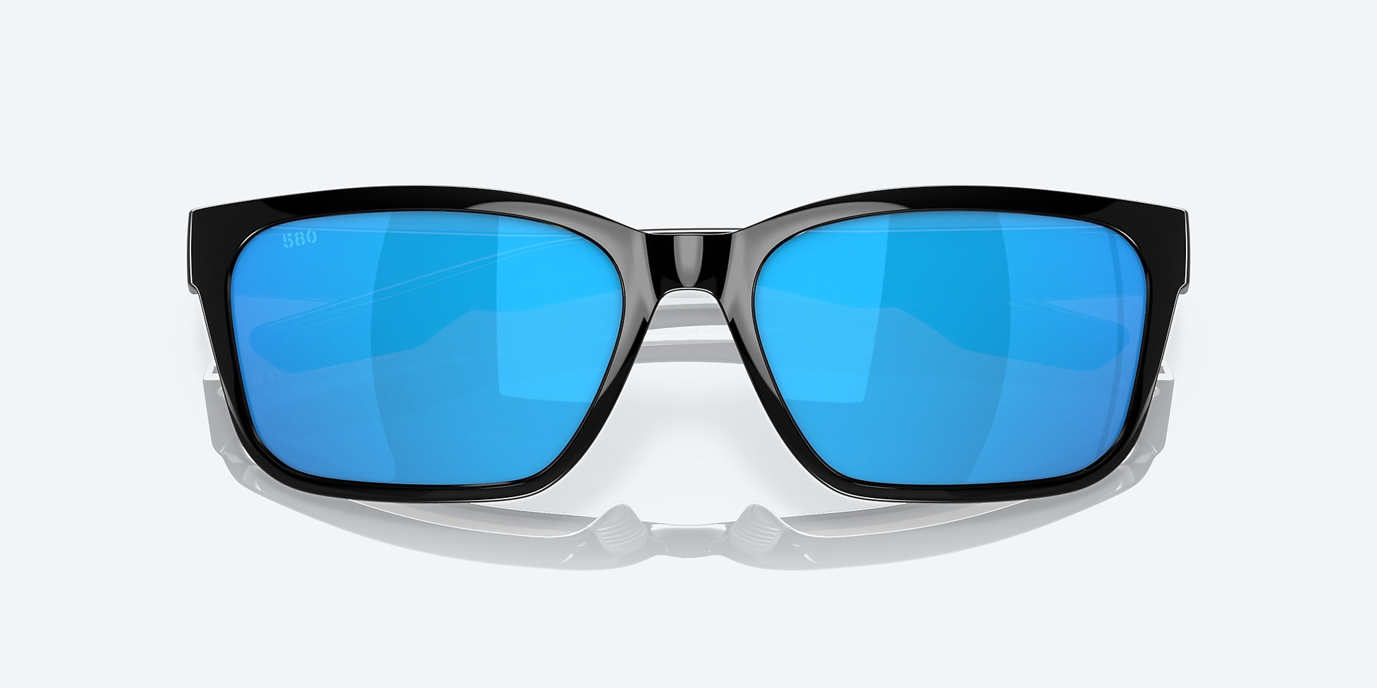 [Blue Mirror Polarized Glass Lenses, Black Frame]