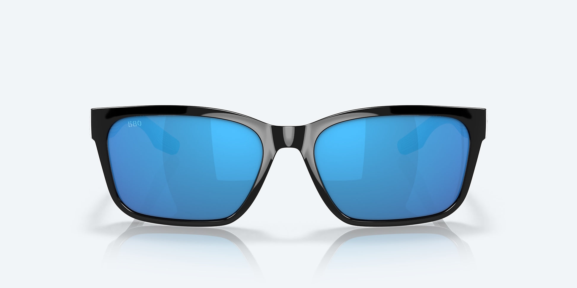 [Blue Mirror Polarized Glass Lenses, Black Frame]