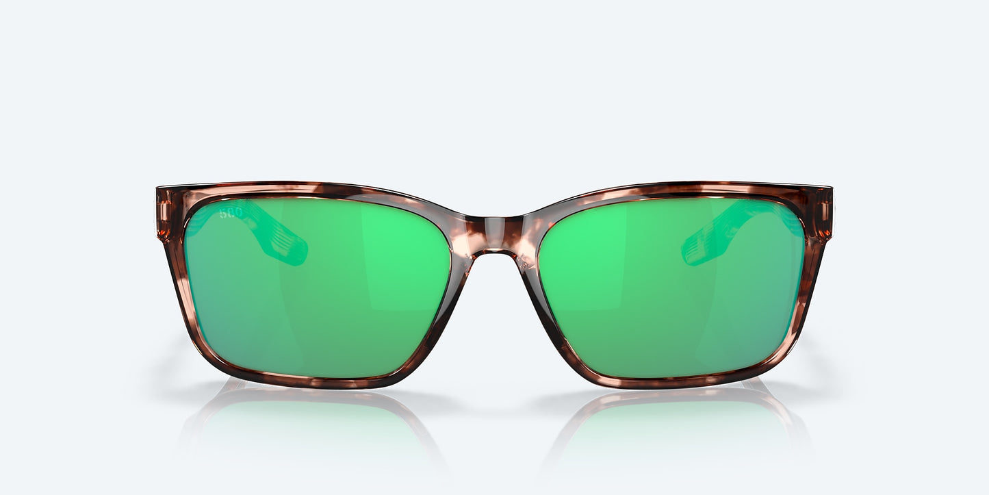[Green Mirror Polarized Glass Lenses, Coral Tortoise Frame]