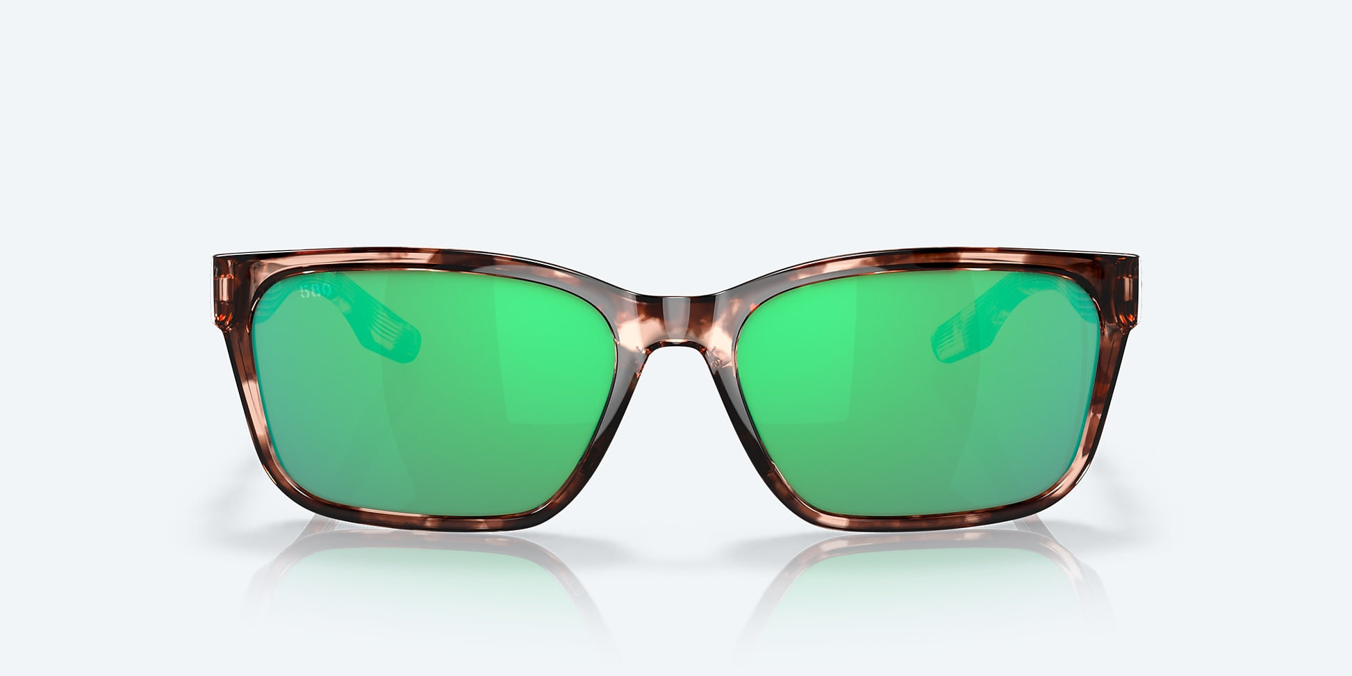 [Green Mirror Polarized Glass Lenses, Coral Tortoise Frame]