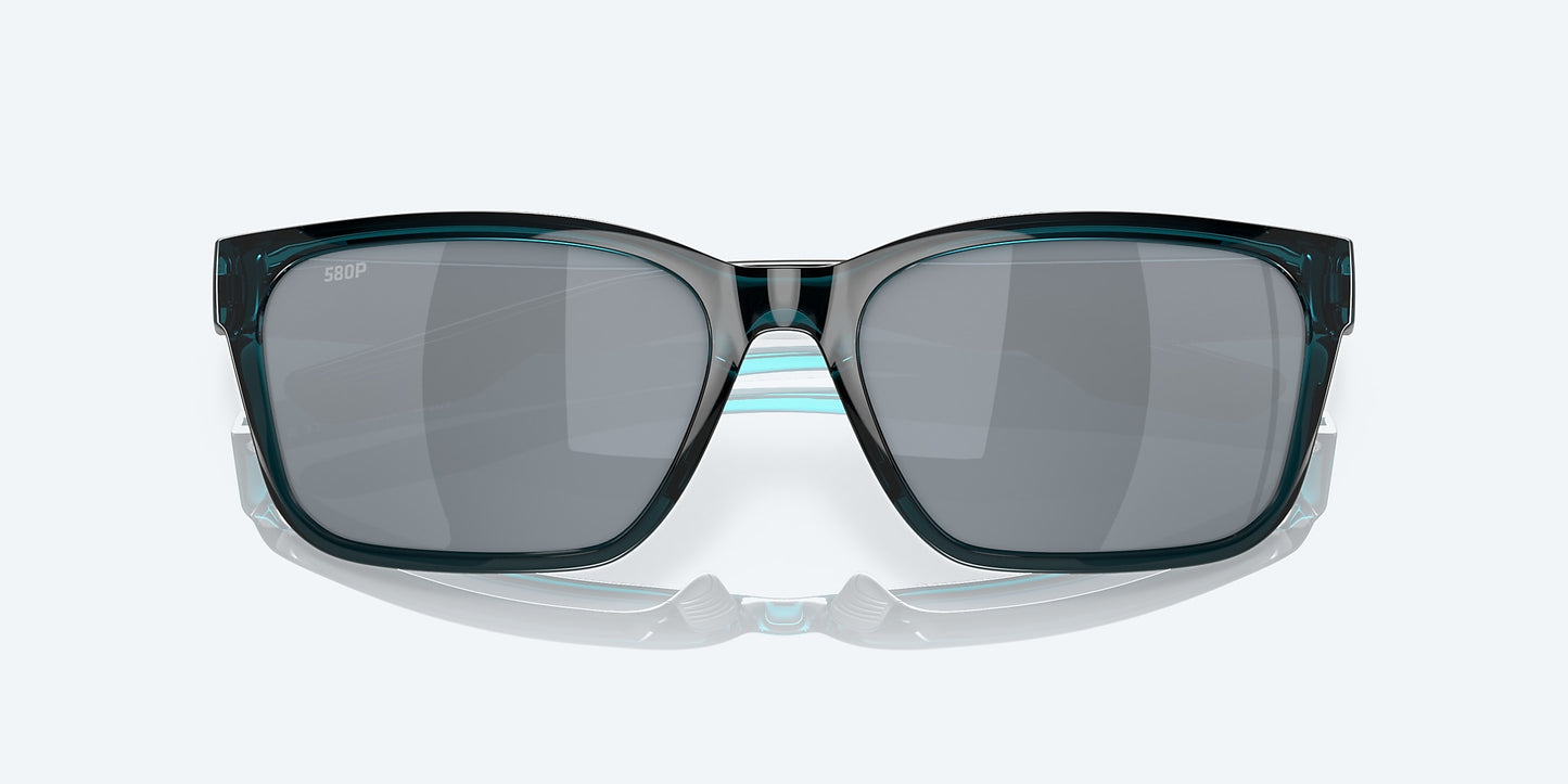 [Gray Silver Mirror Polarized Polycarbonate Lenses, Teal Frame]