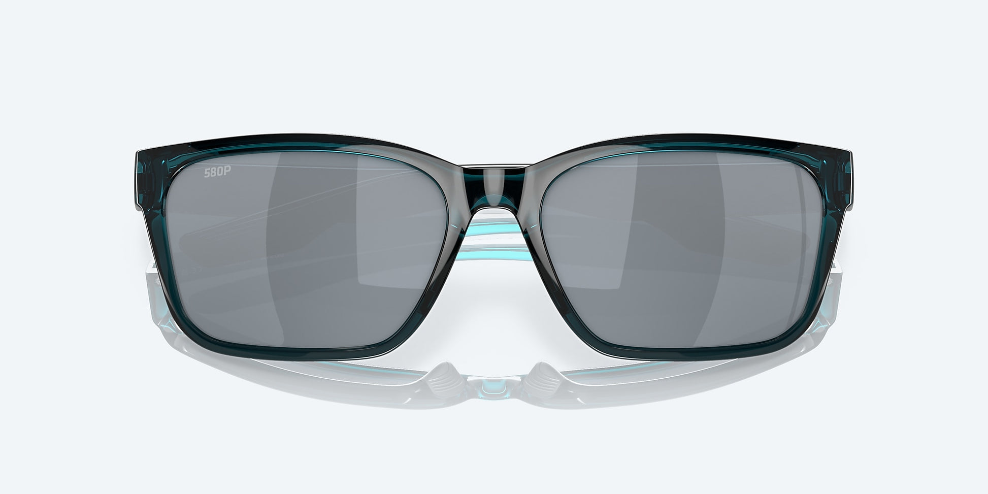 [Gray Silver Mirror Polarized Polycarbonate Lenses, Teal Frame]