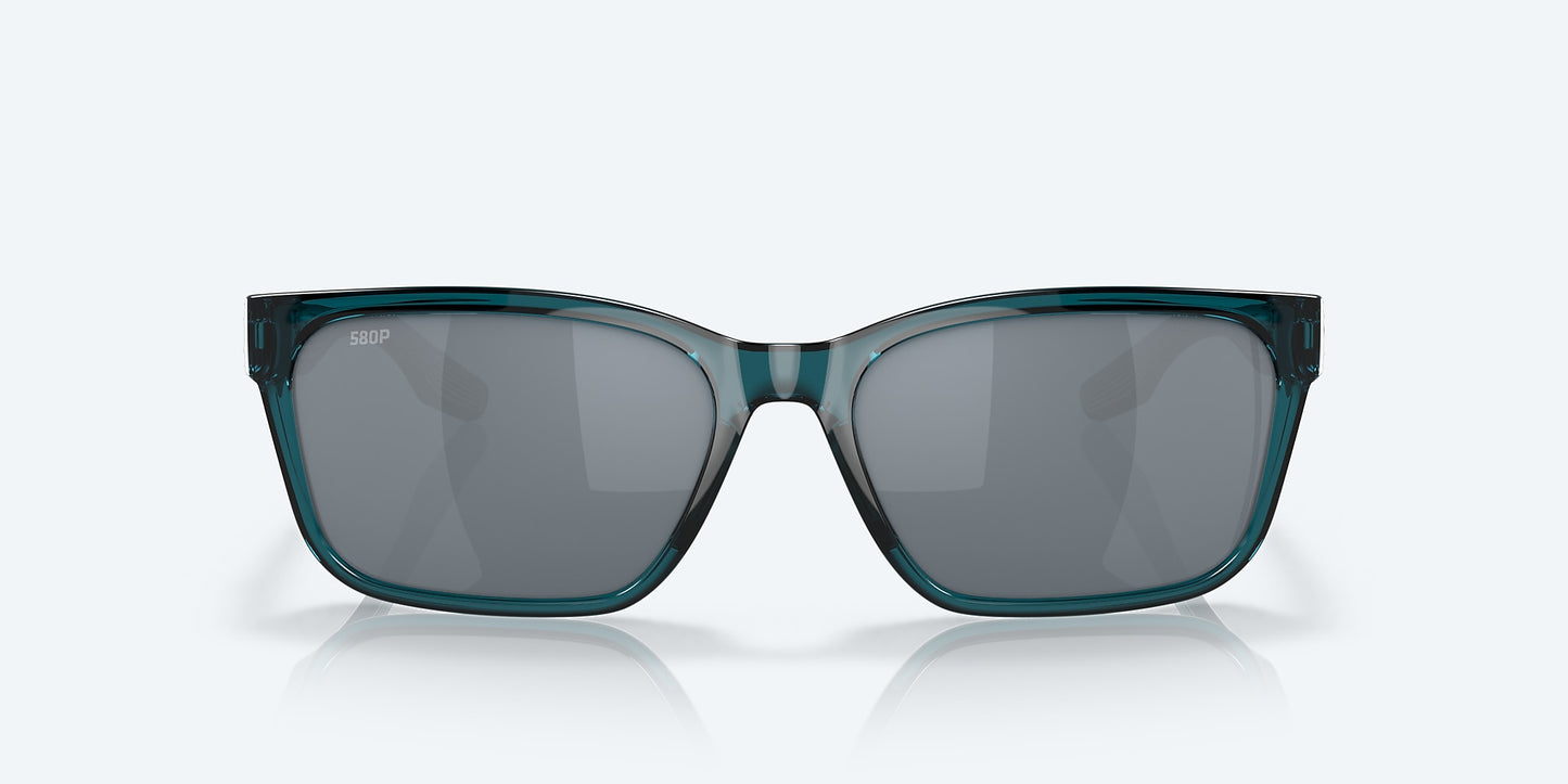 [Gray Silver Mirror Polarized Polycarbonate Lenses, Teal Frame]