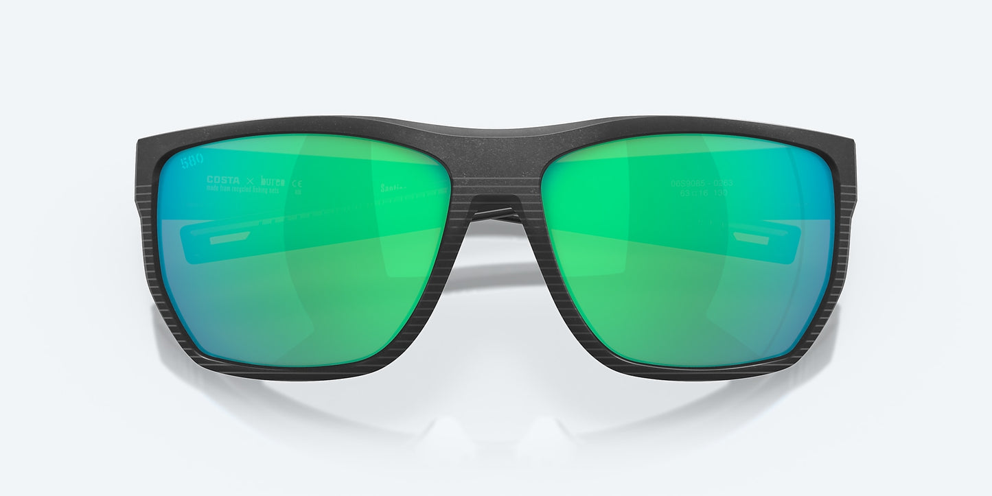 [Green Mirror Polarized Glass Lenses, Net Black Frame]