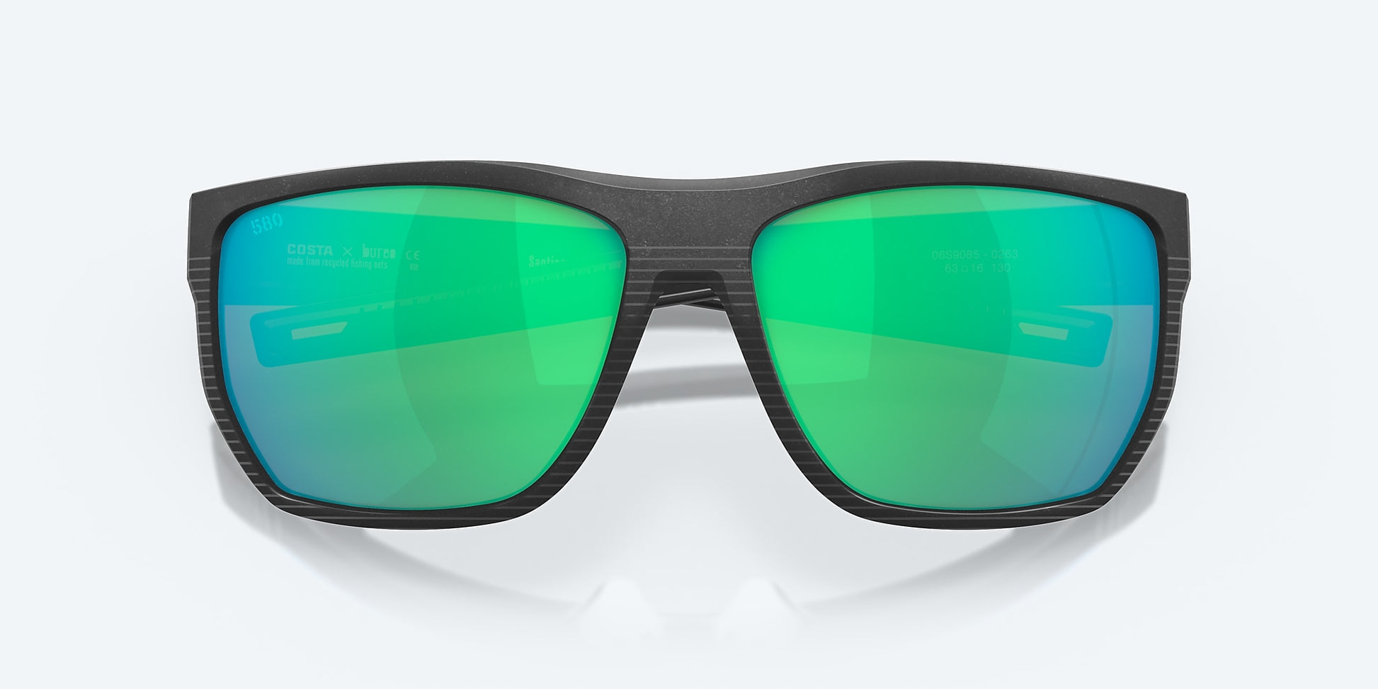 [Green Mirror Polarized Glass Lenses, Net Black Frame]