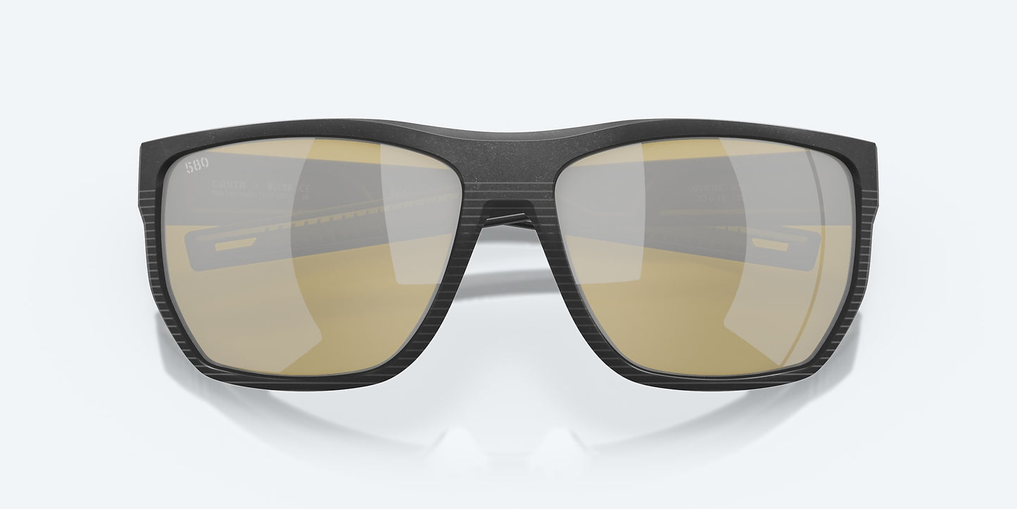 [Sunrise Silver Mirror Polarized Glass Lenses, Net Black Frame]