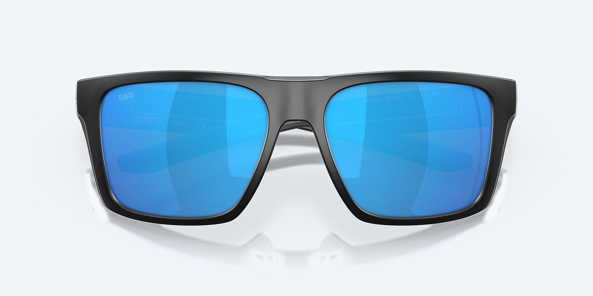 [Blue Mirror Polarized Glass Lenses, Matte Black Frame]