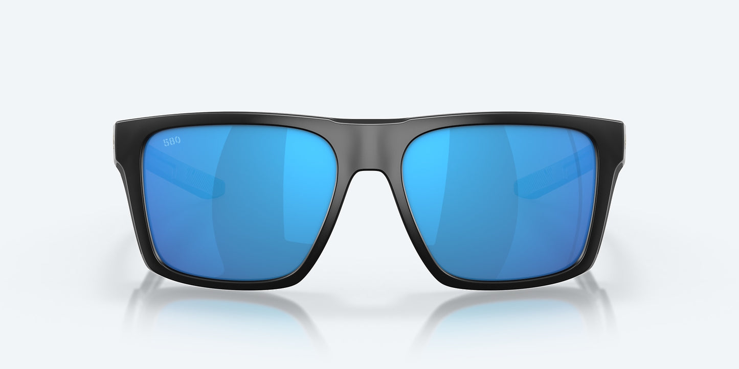 [Blue Mirror Polarized Glass Lenses, Matte Black Frame]