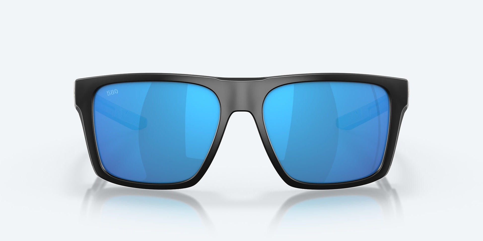 [Blue Mirror Polarized Glass Lenses, Matte Black Frame]