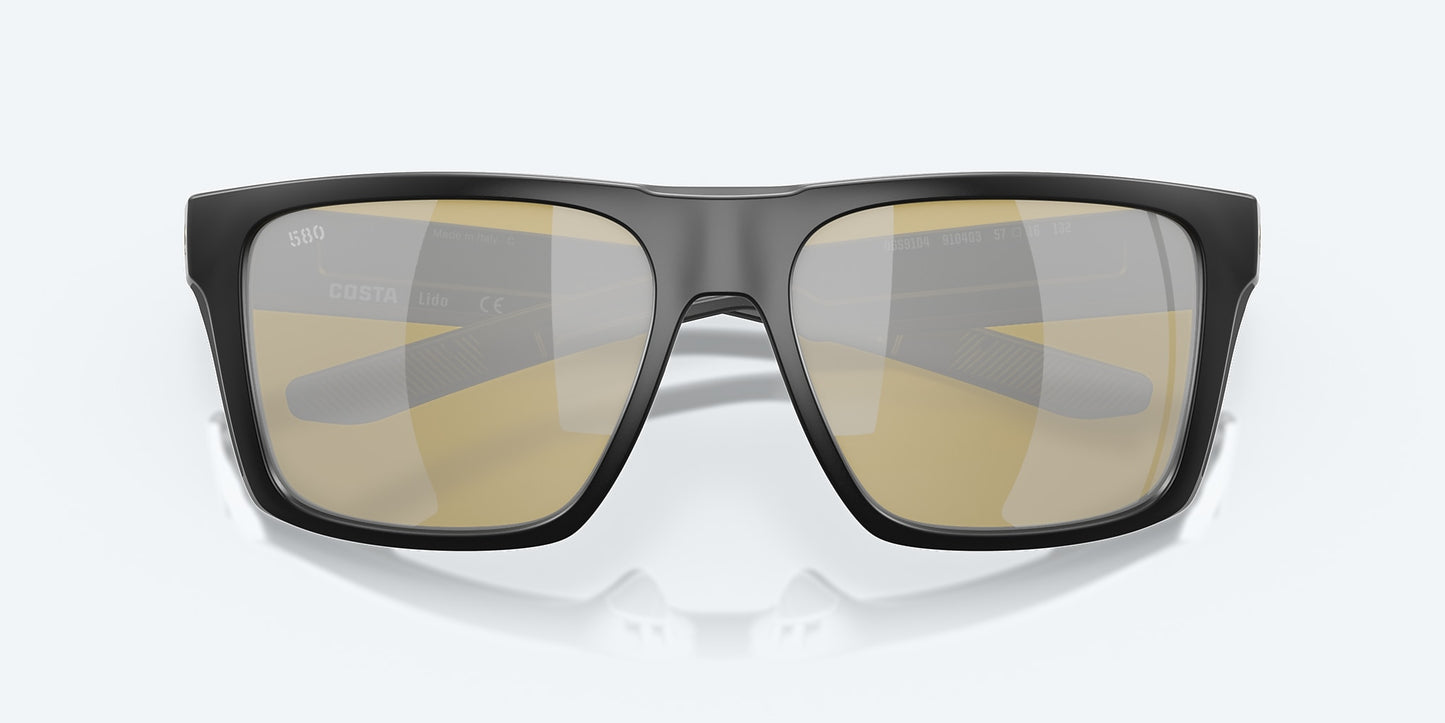 [Sunrise Silver Mirror Polarized Glass Lenses, Matte Black Frame]