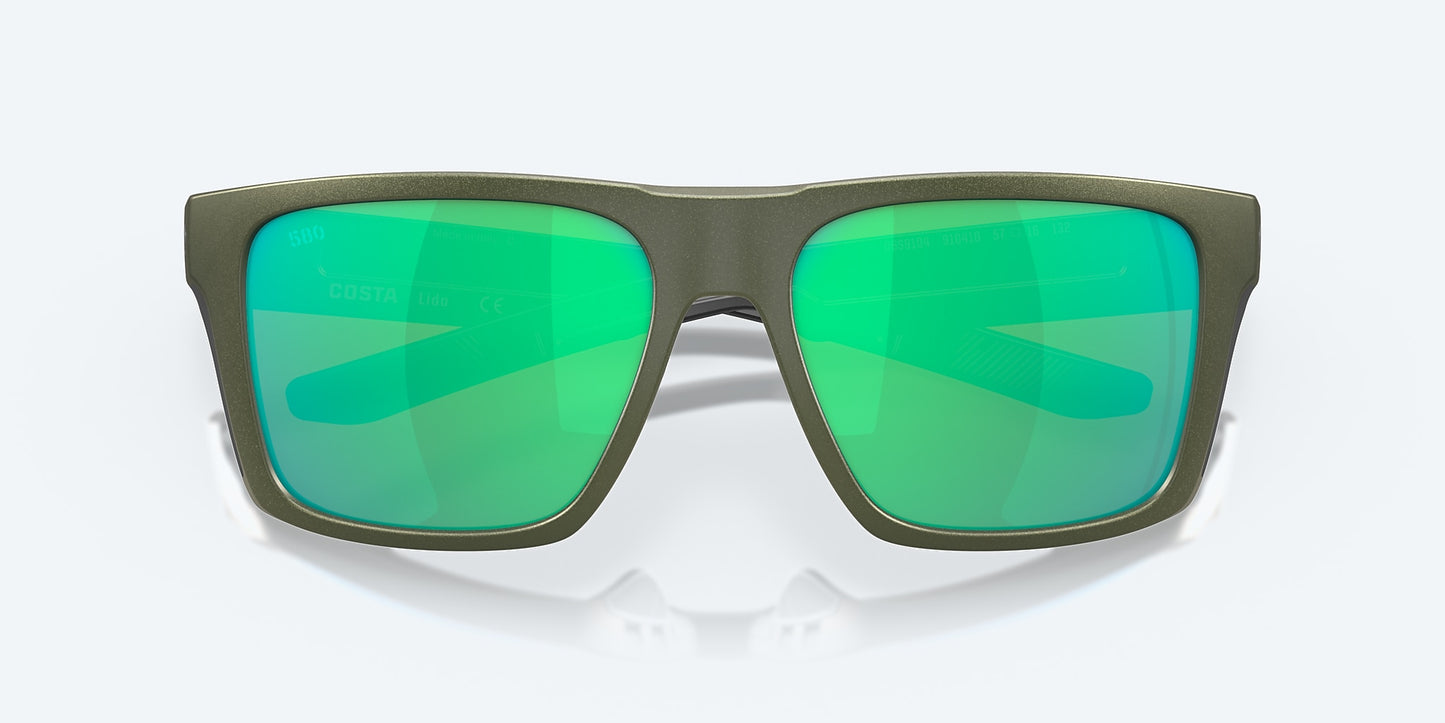 [Green Mirror Polarized Glass Lenses, Steel Gray Metallic Frame]