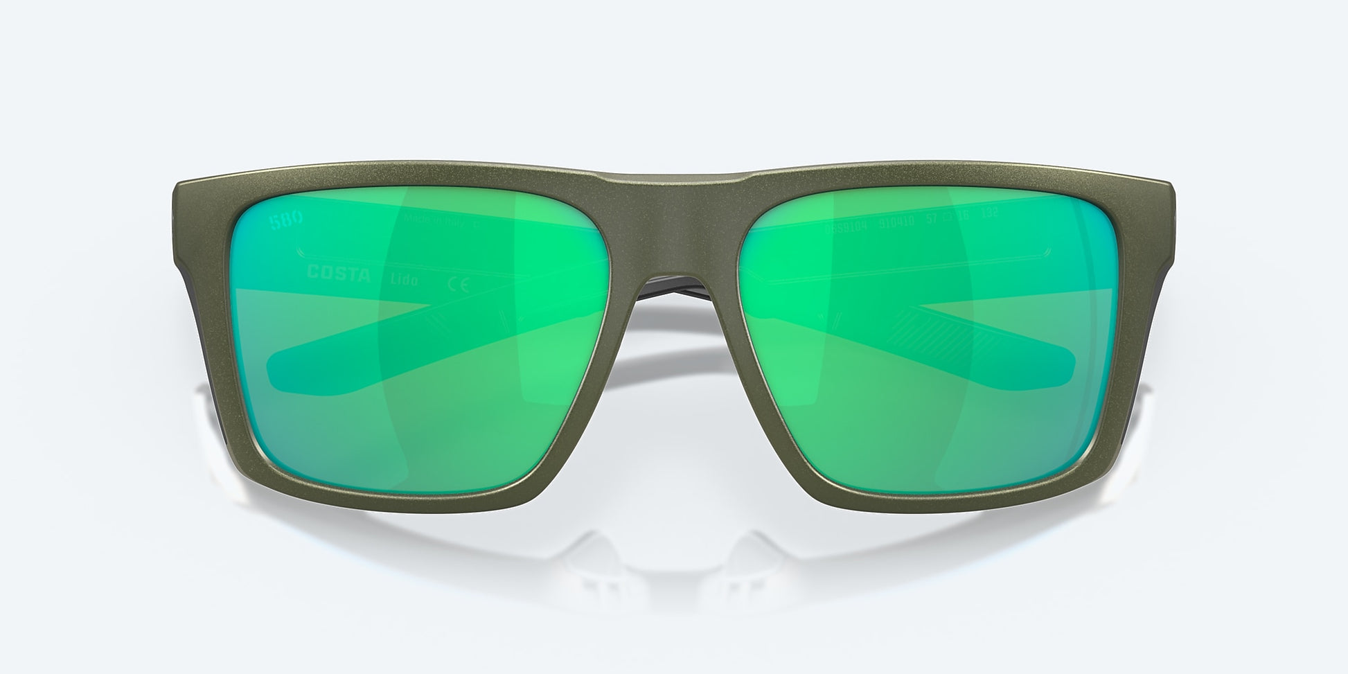 [Green Mirror Polarized Glass Lenses, Steel Gray Metallic Frame]