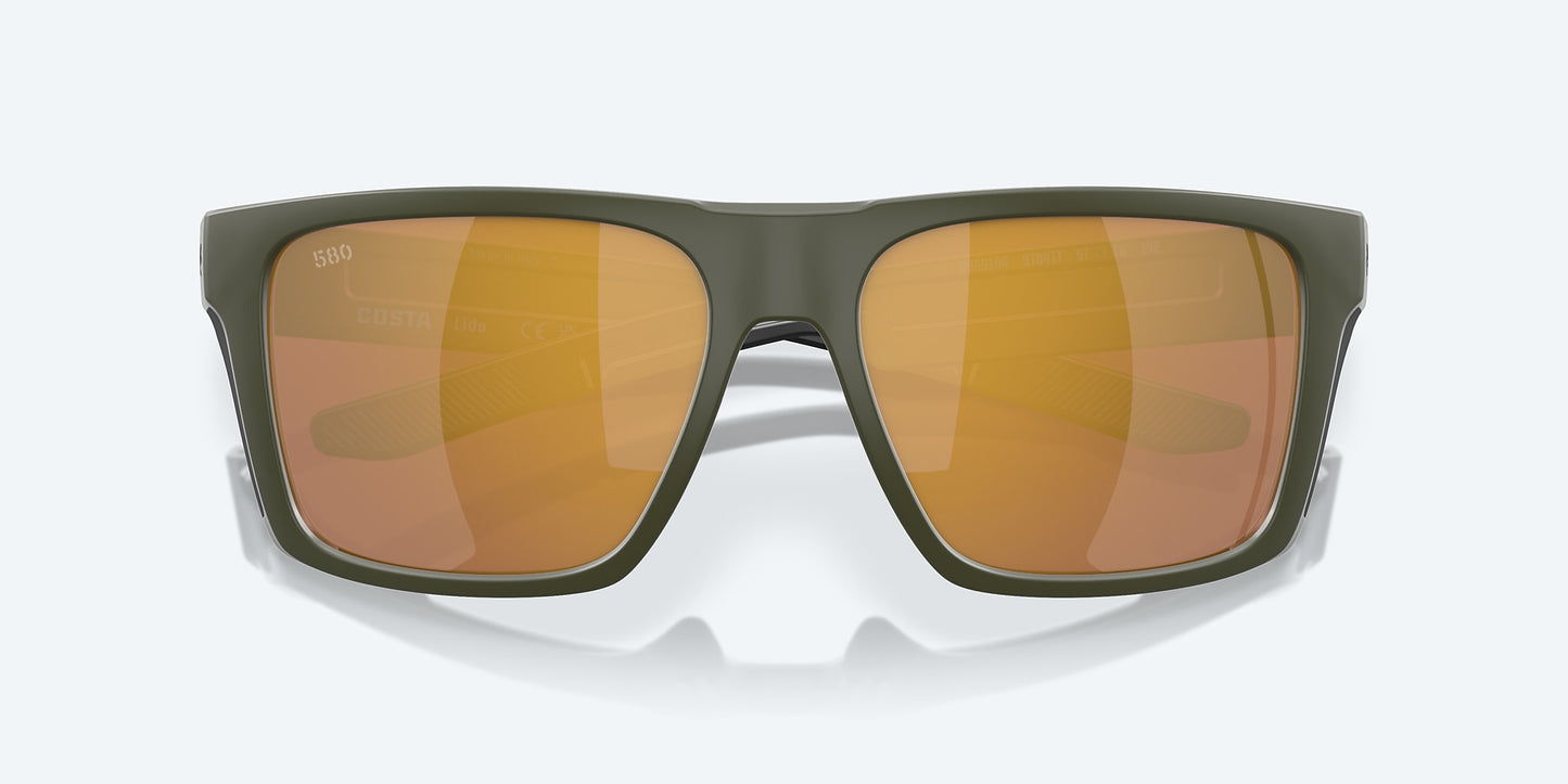 [Gold Mirror Polarized Glass Lenses, Matte Olive Frame]