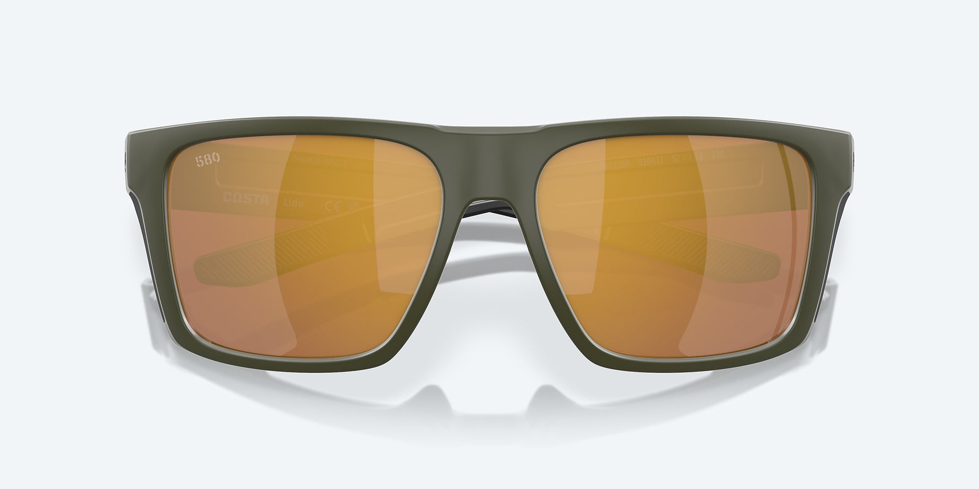 [Gold Mirror Polarized Glass Lenses, Matte Olive Frame]