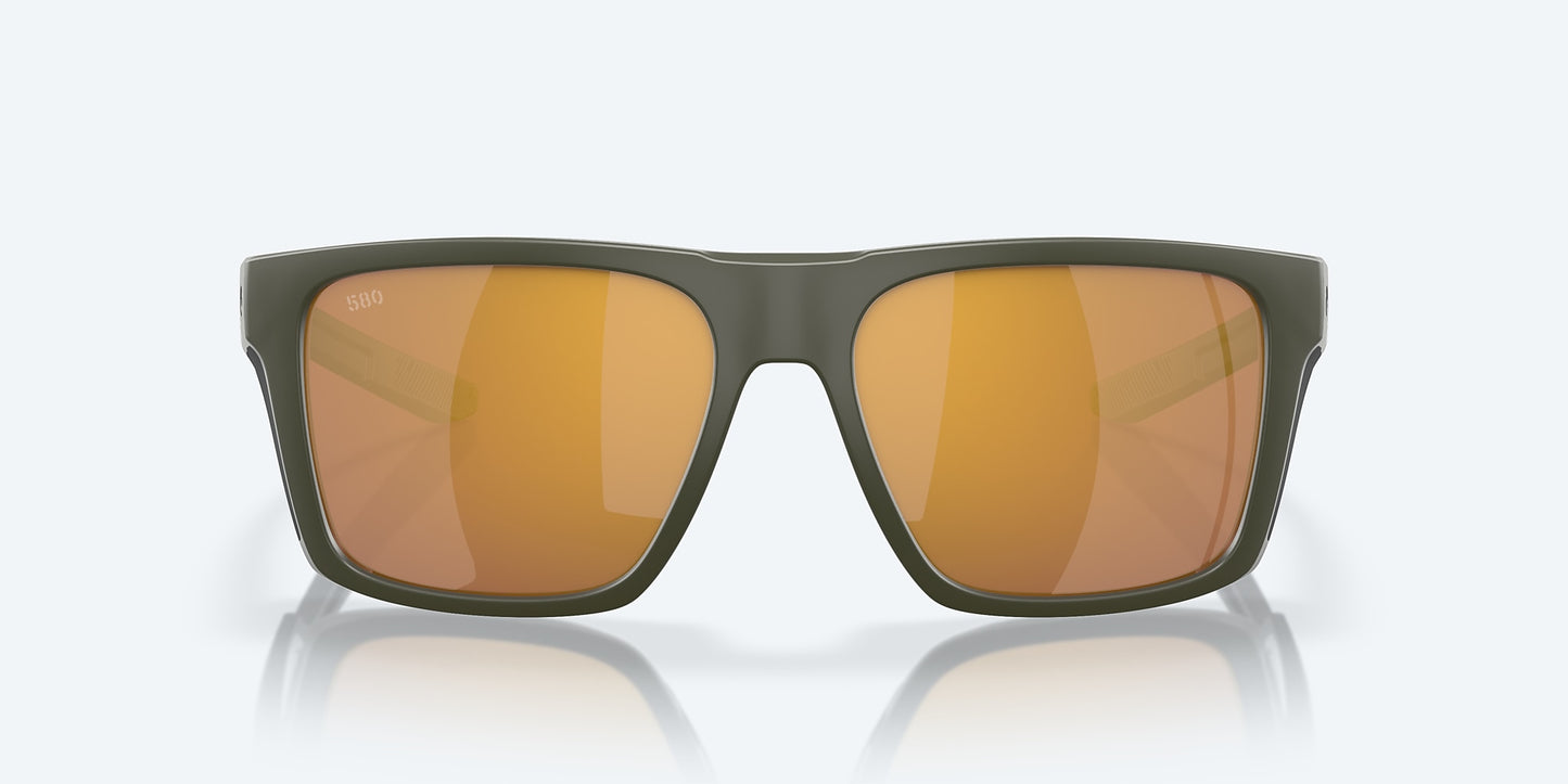 [Gold Mirror Polarized Glass Lenses, Matte Olive Frame]