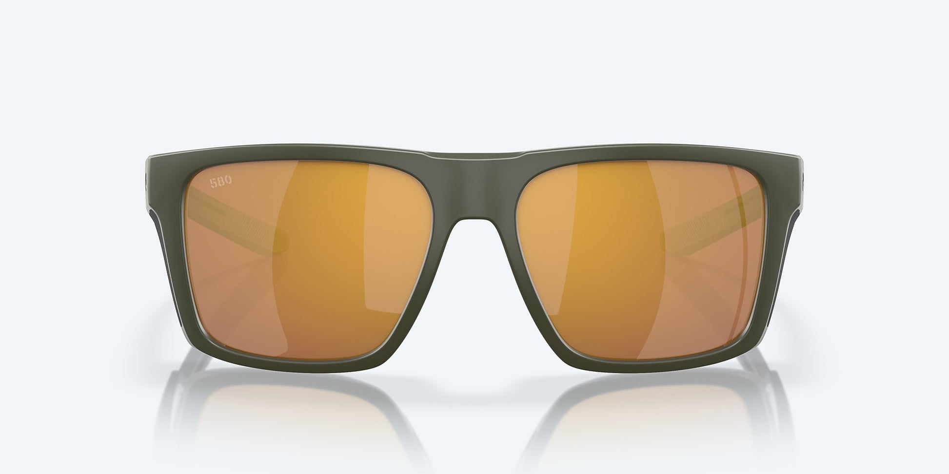 [Gold Mirror Polarized Glass Lenses, Matte Olive Frame]