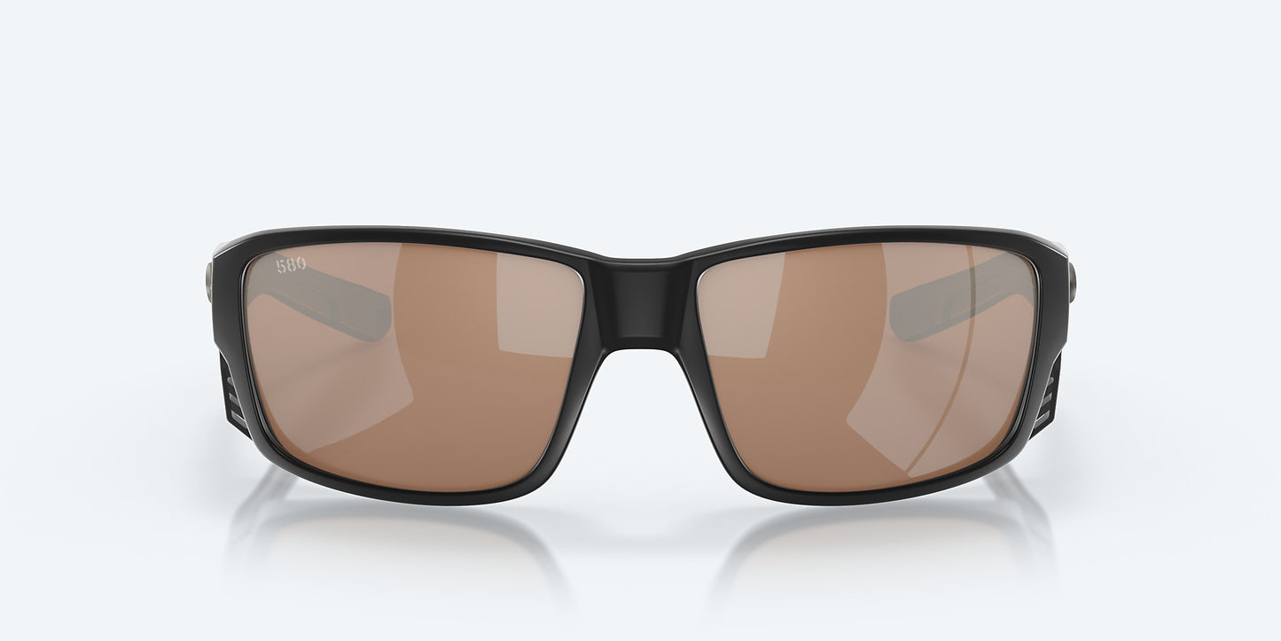 [Copper Silver Mirror Polarized Glass Lenses, Matte Black Frame]
